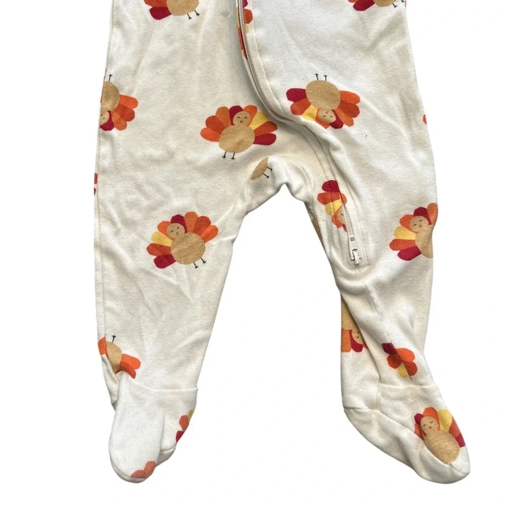 Old Navy Thanksgiving Turkey‎ Outfit Size 6-9 Months Girls Boys Unisex Zip (4)
